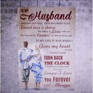 Love Words For Husbands Canvas Print Gift Decor 17 1/2" X 11 3/4" Unframed NIP